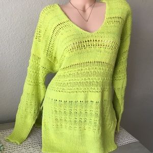 FREE PEOPLE Hot Tropics Sweater - Limelight